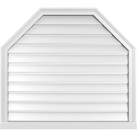 Ekena Millwork Octagonal Top Surface Mount PVC Gable Vent w/ 2"W x 2"P Brickmould Sill Frame, 38"W x 34"H GVPOT38X3403SF